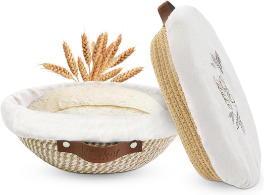 Nikkar Banneton Bread Proofing Basket Set of 2, 9 10 11 inches