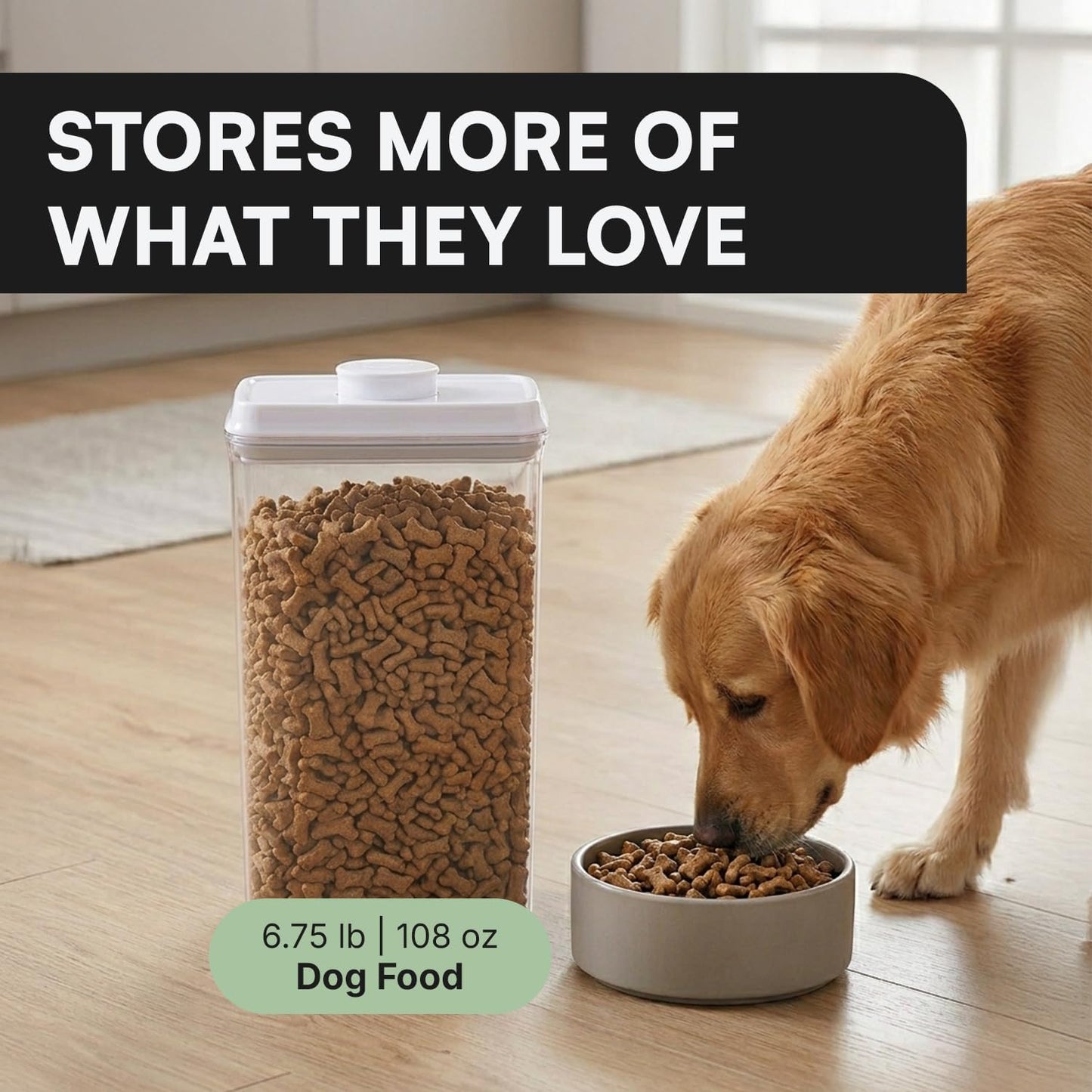 Bop Top Airtight Food Storage Containers with Lid 2 Cups / 16 oz | Kitchen Canister Sets | Air Tight Pantry Container | Pop Top Dry Food Storage Containers for Snacks, Sugar, Flour, Baking, Pasta
