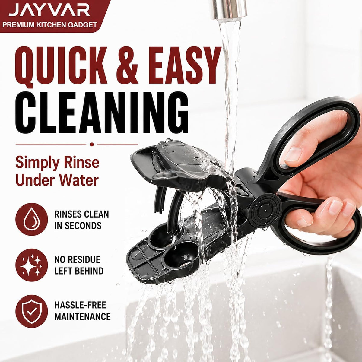 JAYVAR Cherry Pitter Tool with Scissor Handle, Dual-Hole Design