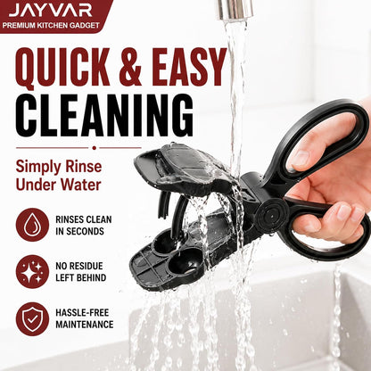 JAYVAR Cherry Pitter Tool with Scissor Handle, Dual-Hole Design