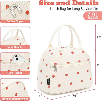 FlowFly Insulated Lunch Cooler Bag - Tote Bag Organizer for Women/Men, Black - Colors B