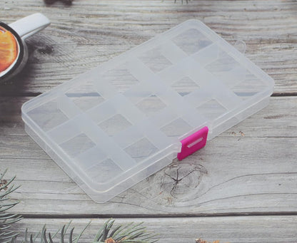 Yansanido 4 Pcs 15 Grids Clear 6.85 Inch X 3.85 Inch Adjustable Small Removable Clear Plastic Jewelry Organizer Divider Storage Box Jewelry Earring Tool Containers