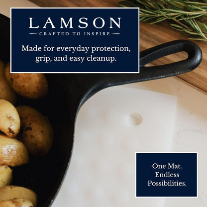 Lamson Silicone Pot Holder, 7x7 in Heat Resistant Trivet, Black