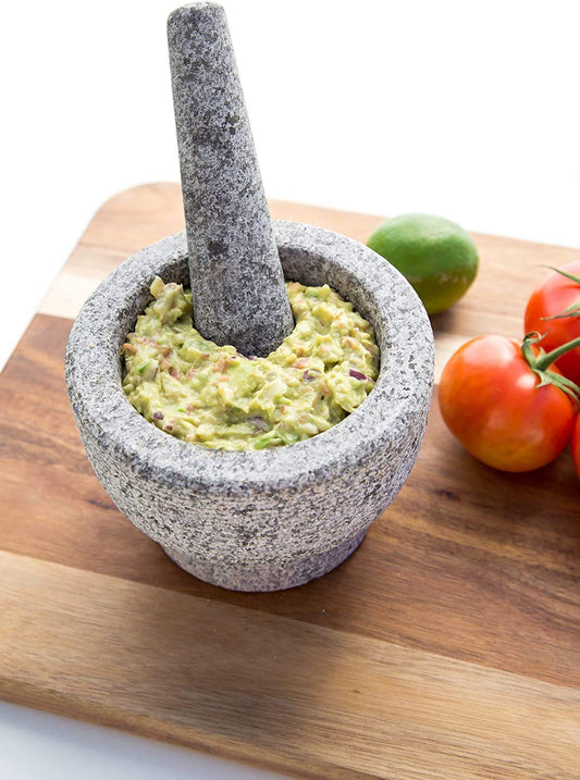 Kota Japan 6 in Heavy Granite Mortar and Pestle Set, 2 Cup, Molcajete