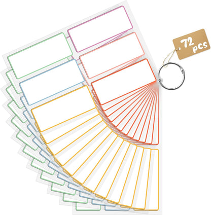 PPB Dry Erase Labels Sticky Notes for Containers, Reusable Waterproof Removable Stickers for Storage Bins, Freezer, Kitchen, Classroom, Whiteboard, All Purpose Use (1.2”x 2”, Multicolor, 60 Dots)