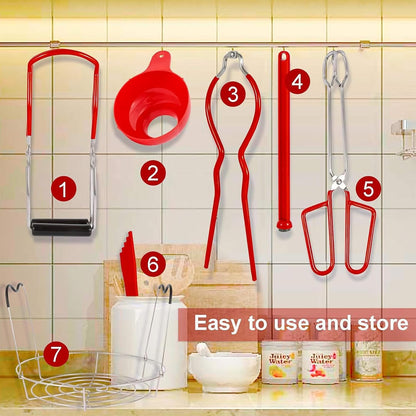 7 Pieces Canning Supplies Kit, Red