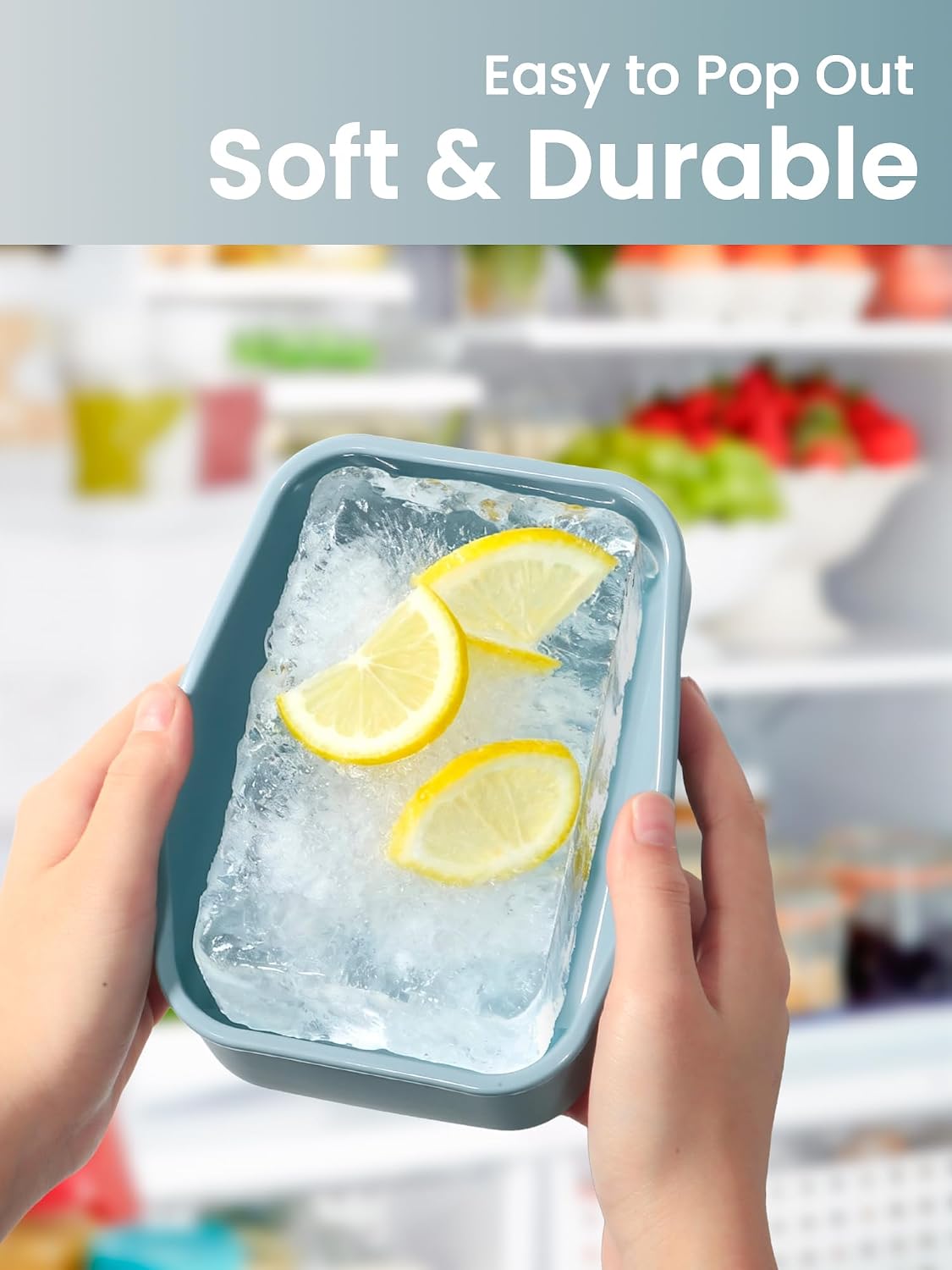 8 PCS 2 Cup Silicone Freezer Molds With Lid, Reusable Silicone Soup Freezer Tray for Meal Prep, Food Storage Containers for Freezing Sauces, Stews, Ice Cream (Blue)