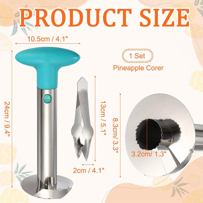 uxcell Pineapple Corer and Slicer Set 9.4x4.1" Stainless Steel Light Purple