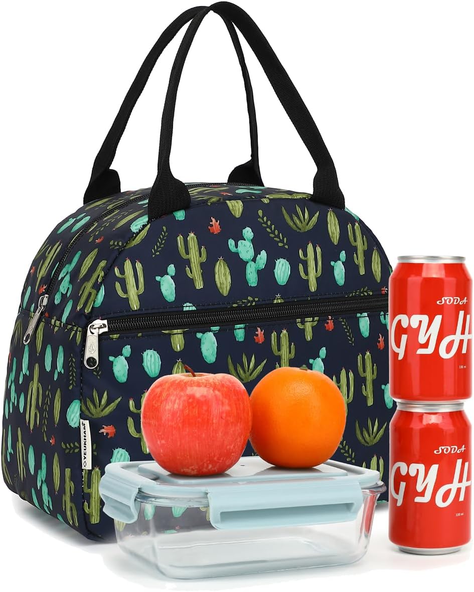 GYEUKHAM Lunch Bag Women, Lunch Box for Adult Men Kids Girls, Small Cute Lunchbox Tote Large Capacity Insulated Lunch Container Cooler for Work School Picnic Travel, Black White Stripes