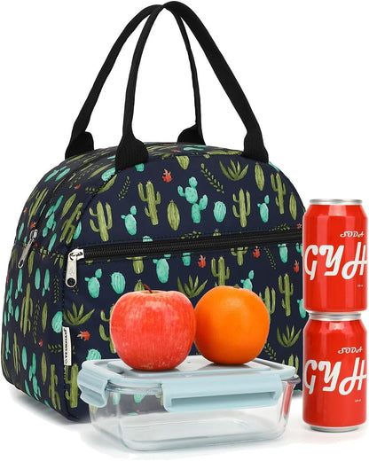 GYEUKHAM Lunch Bag Women, Lunch Box for Adult Men Kids Girls, Small Cute Lunchbox Tote Large Capacity Insulated Lunch Container Cooler for Work School Picnic Travel, Black White Stripes
