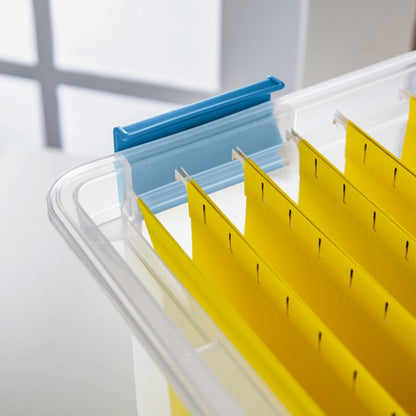 Sterilite 80 Qt Gasket Box, Stackable Storage Bin with Latching Lid and Tight Seal, Plastic Container to Organize Basement, Clear Base and Lid, 1-Pack