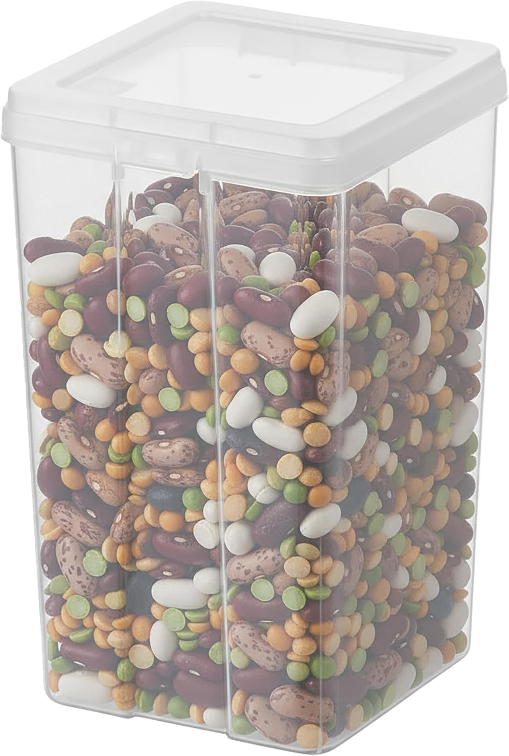 IRIS USA Vertical Storage Bins with Lids |Made in USA| Flip Top Containers for Organizing Pantry, Office, Craft, and Study Supplies - Small (10-Pack)