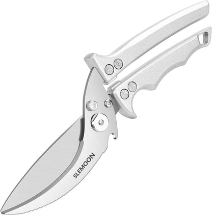 Heavy Duty Kitchen Shears for Food,Silver Kitchen Scissors | Dishwasher Safe and Food Stainless Poultry Shears for Chicken Turkey Thanksgiving,Gift Box