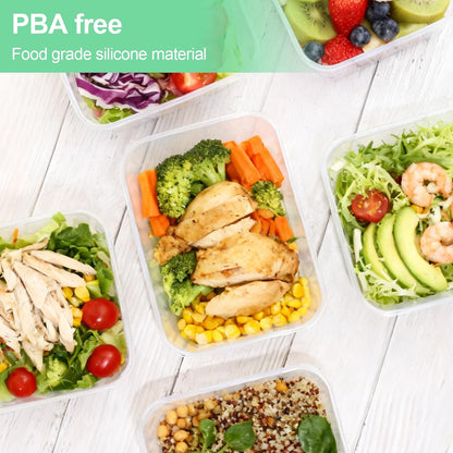 Quodac Food Storage Containers 4-Pack, 4.7 Cup Leakproof Lunch Boxes with Silicone Lids, Microwave & Dishwasher Safe, BPA-Free Meal Prep Containers