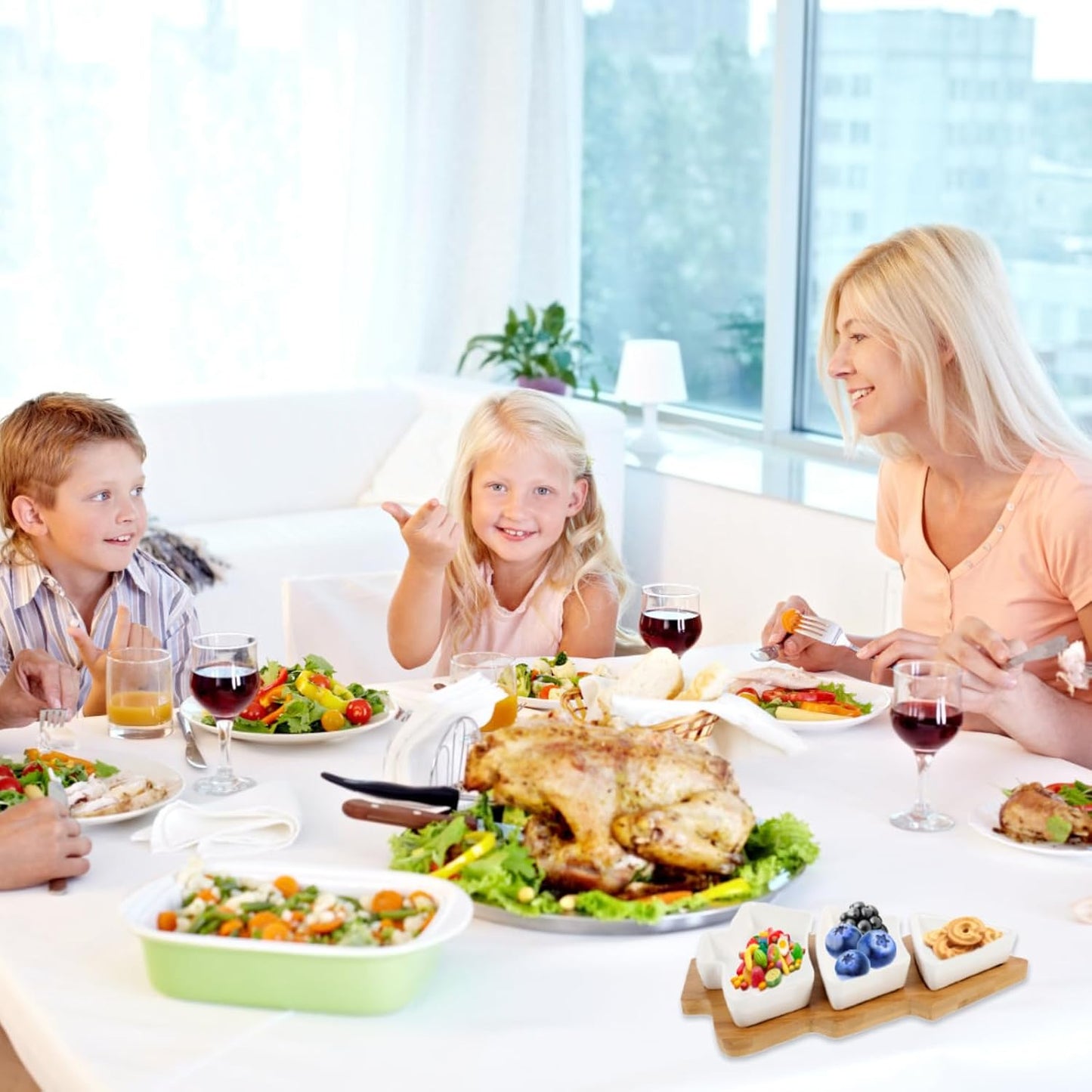 Operitacx Ceramics Serving Tray Christmas Tree Fruit Tray, Veggie Tray Fruit Platter for and Vegetable Snacks Dips