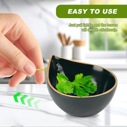 Herb Stripper Bowl, Resin Kitchen Herb Leaf Stripping Tool, 5‑Hole Speckled Bowl for Thyme, Basil, Rosemary, Parsley, Oregano, Cilantro, Kale, Collects Stripped Herb Leaves, Dishwasher Safe，White