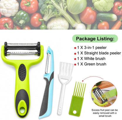 3-in-1 Vegetable Peeler, Julienne Peeler & Vegetable Slicer Kitchen Tool