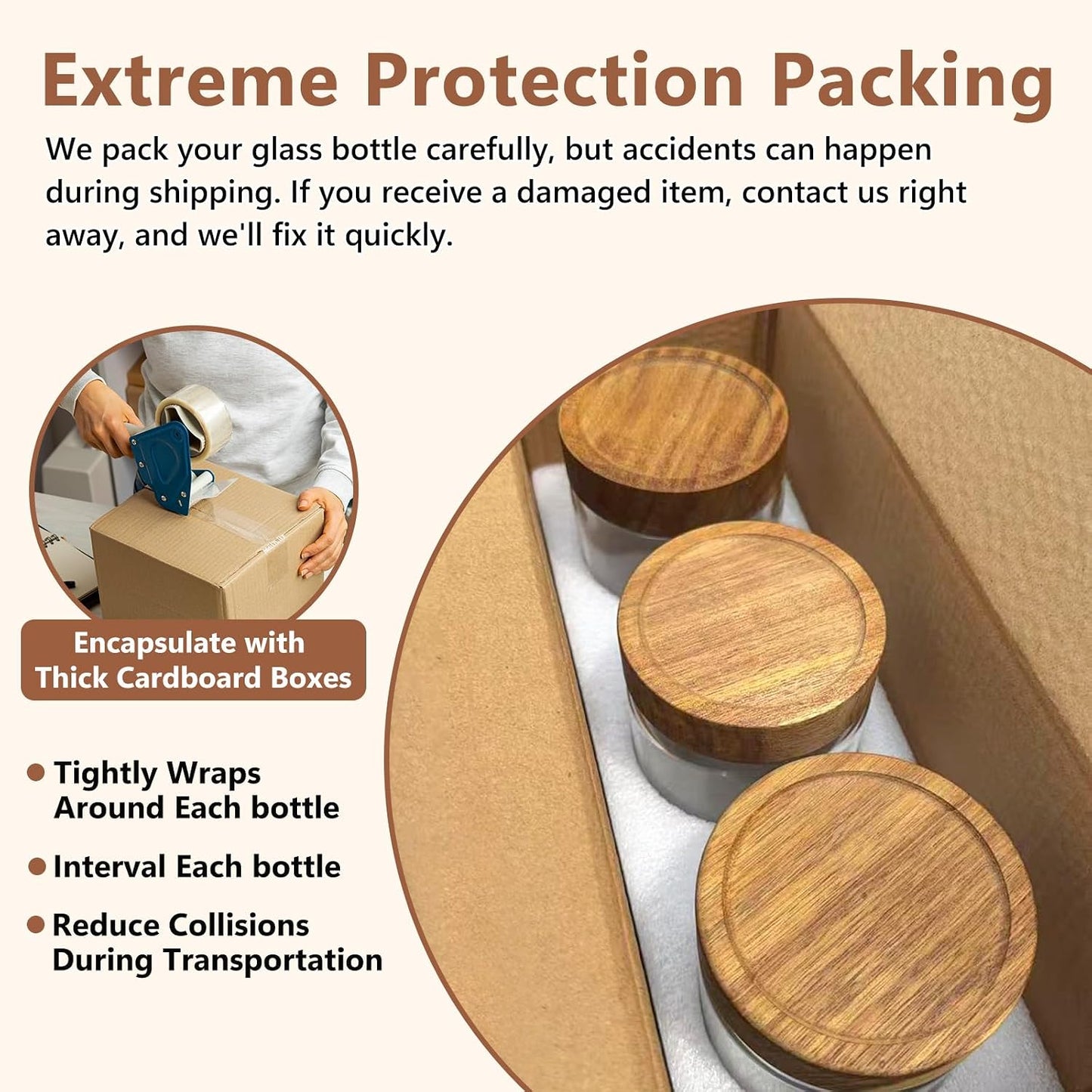 KEYWING 88oz Large Glass Jars with Airtight Acacia Wood Lids, Set of 3 Food Storage Containers for Flour, Sugar, Rice, Pasta, Cereal, Cookies – Includes 126 Labels