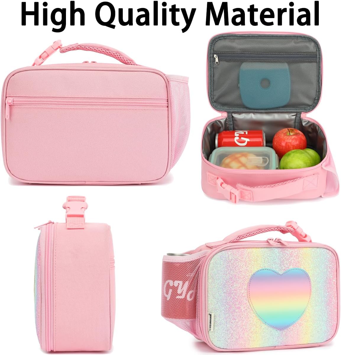 GYEUKHAM Insulated Lunch Box for School, Thermal Reusable Durable Freezable Lunch Bags for Kids Boys Girls Men Women - Small Soft Cooler Portable Lunch Tote Kit for Work Picnic Travel,Black