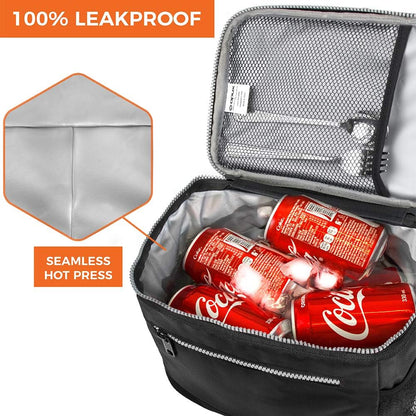 opux Insulated Lunch Box Men Women, Lunch Bag for Work School, Leakproof Soft Cooler Tote Adult, Large Lunch Pail Kids Boys Girls, Picnic Beach Food Bag with Shoulder Strap, Purple Floral