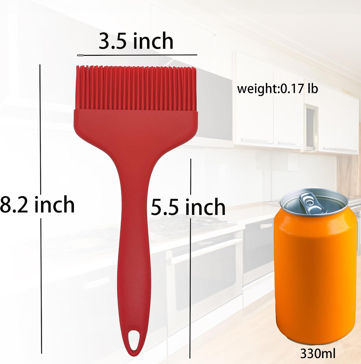 2 Pcs Of Large Silicone Basting Brushes One-Piece Design Pastry Brush Spread Oil Butter Sauce Marinade For Grill BBQ Baking Heat Resistant Kitchen Cooking Dishwasher Safe (Red And Gray)