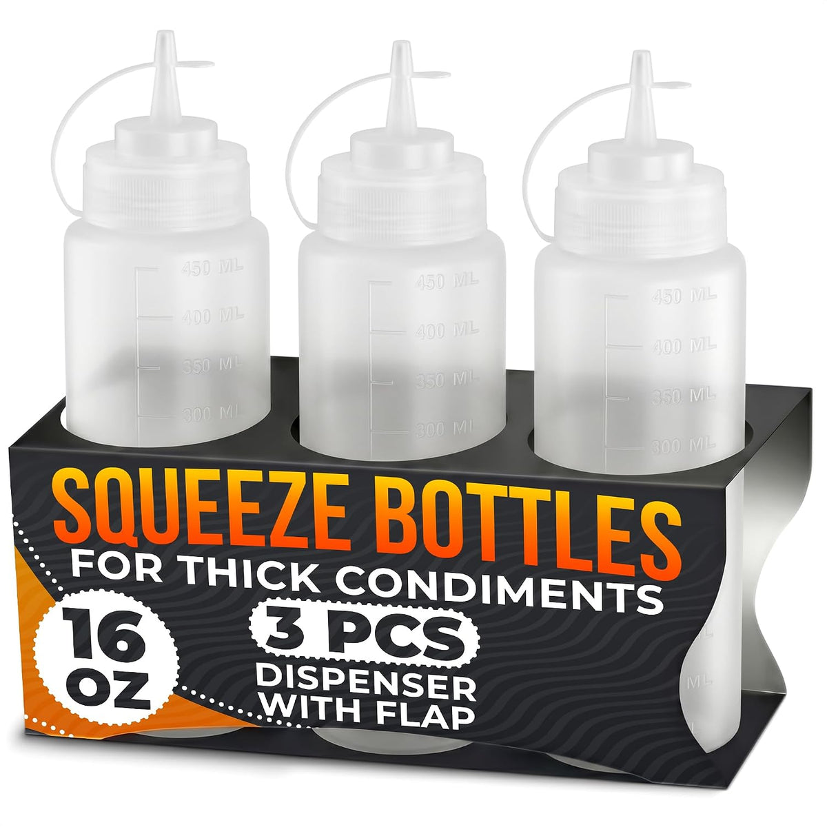 HYQO Small Squeeze Bottles for Sauces, 4 Oz Plastic with Cuttable Tip