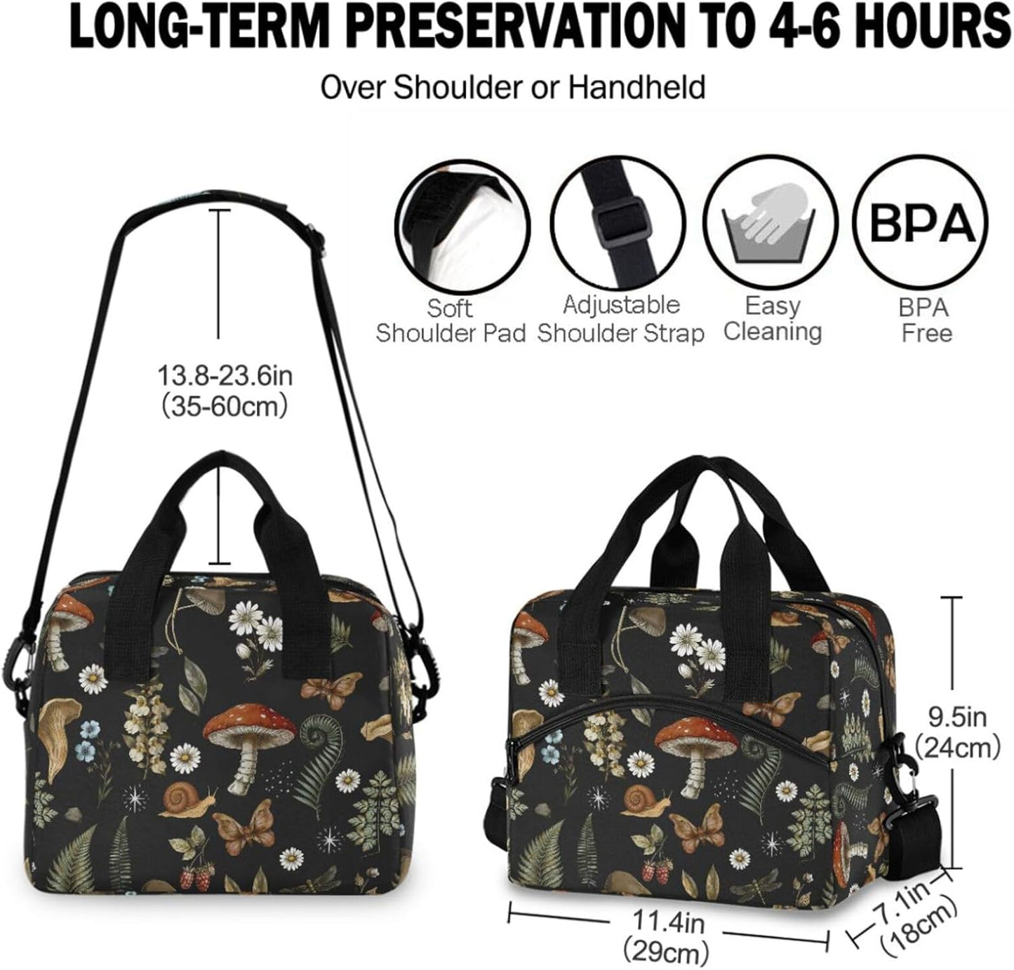 Colorful Leopard Insulated Lunch Bag Rainbow Animals Skin Print Reusable Cooler Lunch Tote Box with Shoulder Strap for Work Picnic School Beach