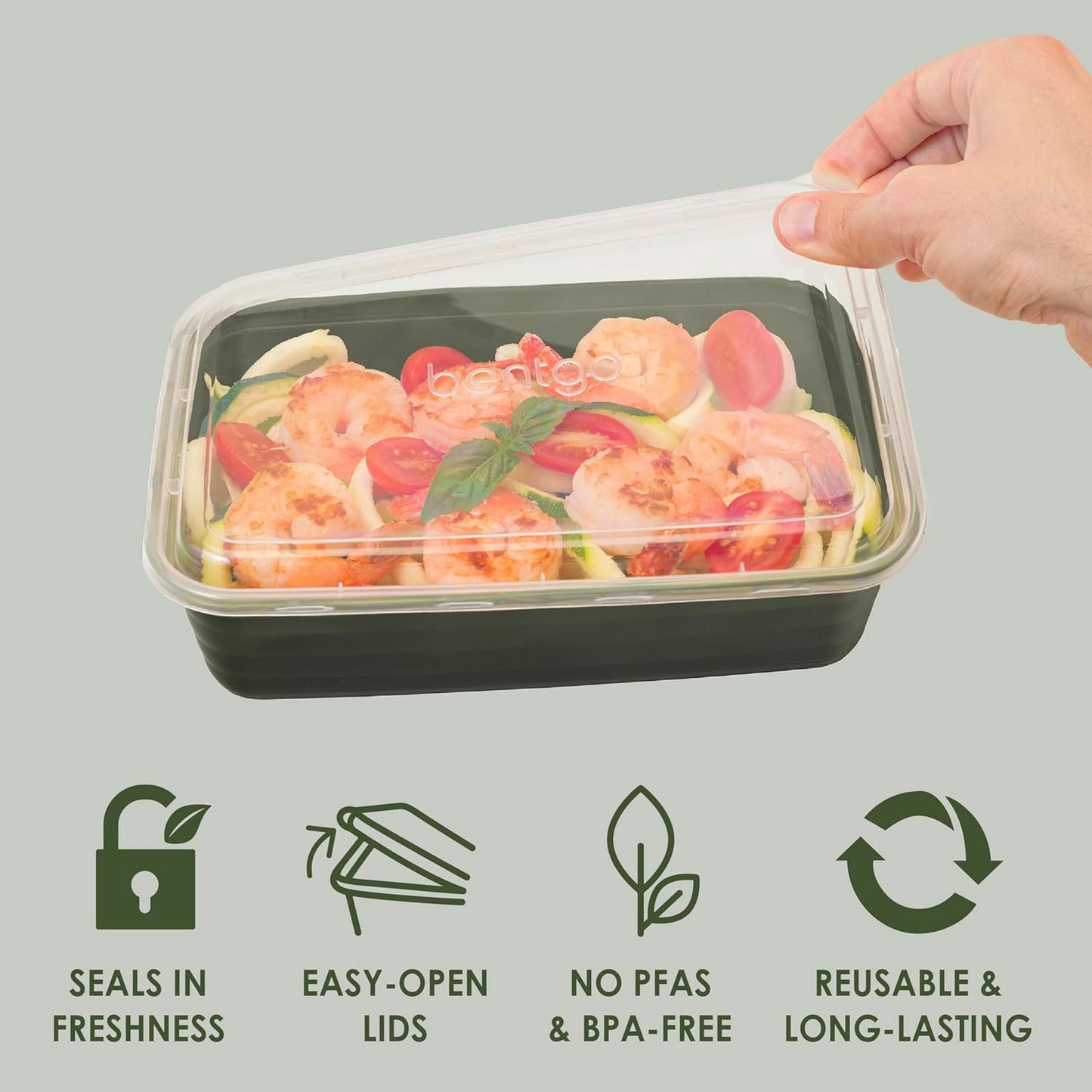 Bentgo Prep - 20-Piece 1-Compartment Reusable Meal Prep Containers with Lids, PFAS & BPA Free Materials, Durable, Microwave, Freezer, & Dishwasher Safe To Go Food Storage (Gold)