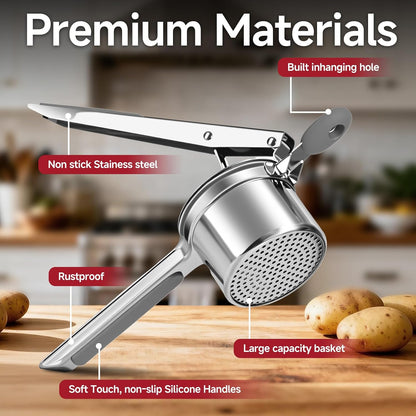 Potato Ricer for Mashed Potatoes-Stainless Steel 15oz