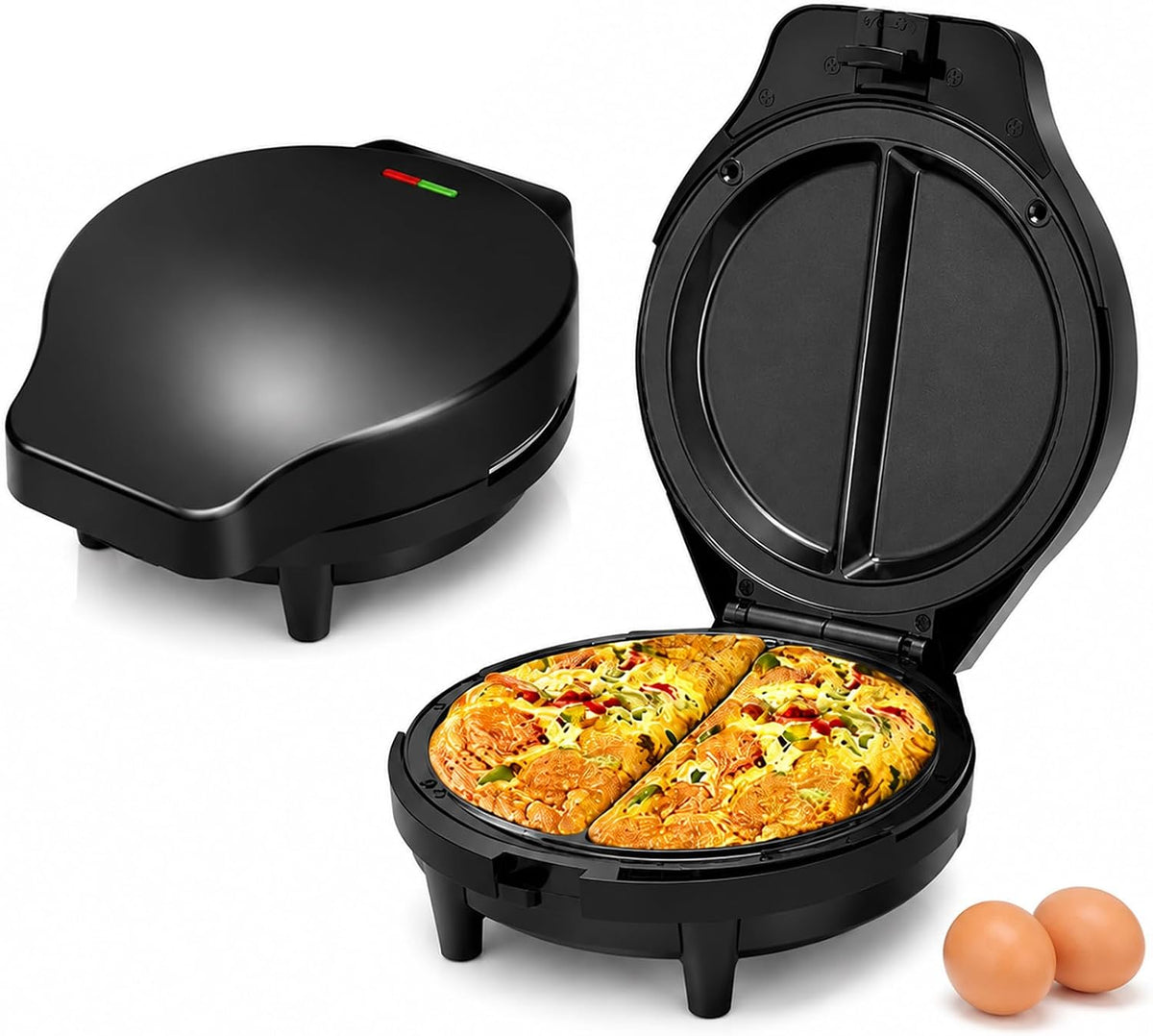 1000W Dual Zone Non Stick Omelet & Frittata Maker, 8-Inch (US Plug