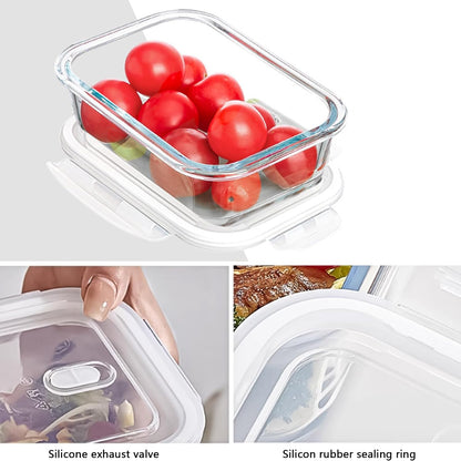 FEOOWV 4Pack 13oz/0.37L Glass Meal Prep Containers with Lids, Glass Storage Containers with Lids, BPA-Free, Pantry Organizers and Storage, Freezer to Oven Safe (Pink)