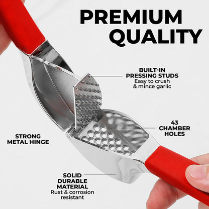Zulay Kitchen Metal Comfort Grip Garlic Press