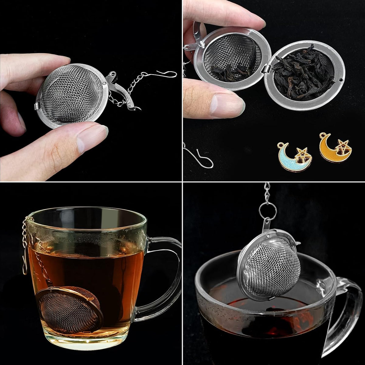 2PC Stainless Steel Mesh Tea Infuser,2.1 inch Tea Ball with Honey Bee