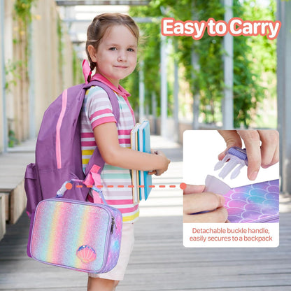 Kids Lunch Bag Boys - Insulated Kids Lunch Box Reusable Lunchbox with Water Bottle Holder Toddler Lunch Tote Bag for School Daycare, Black Dino Fossil