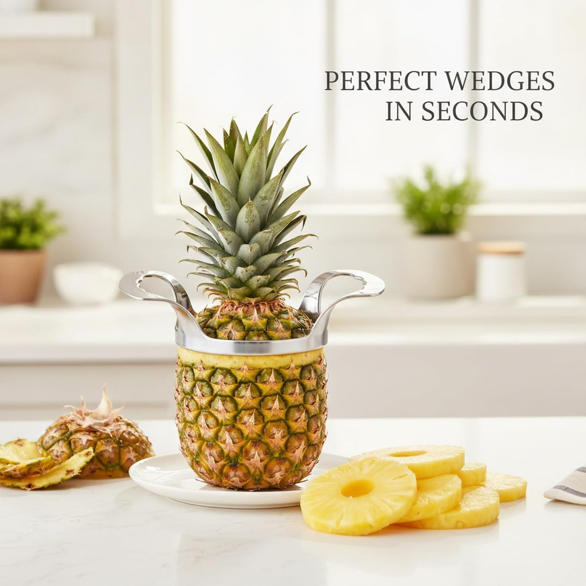 Kitchen Counter Essential: Stainless Steel Pineapple Corer and Slicer for Quick Fruit Prep (1 PC)