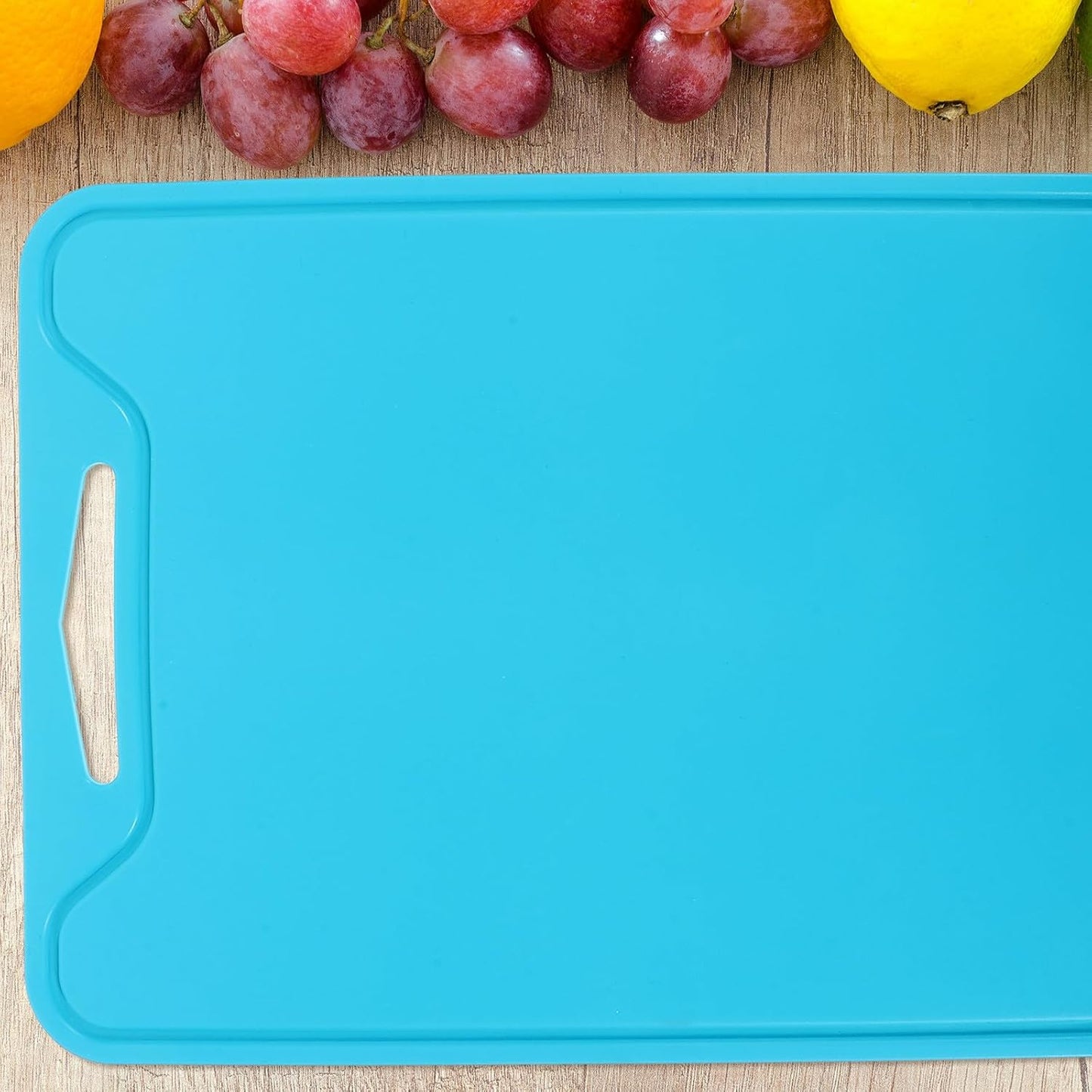 Foldable Non-slip Silicone Cutting Board Kitchen Food Prep Mat Household Fruit and Meat Chopping Board for Indoor and Outdoor Use, Blue