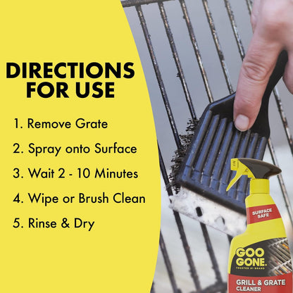 Goo Gone Grill and Grate Cleaner - 24 Ounce - Cleans Cooking Grates and Racks