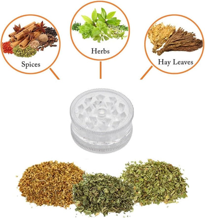 Kitchen Spice Grinder Acrylic 2pc with Magnet Clear Color