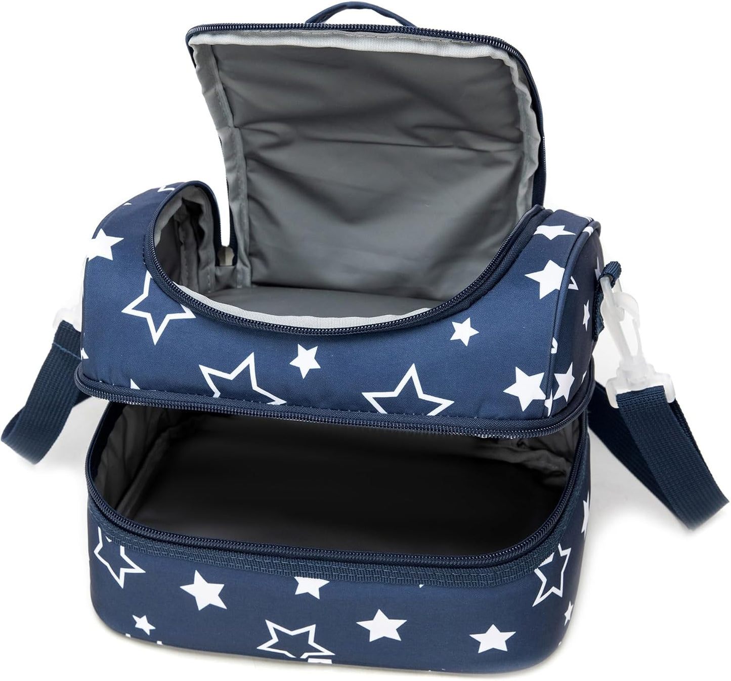 Insulated Kids Dual Compartment Lunch Bags Tote for Girls Boys Toddler School Picnic Food Cooler Thermal with Strap Lunch Boxes Blue Unicorn