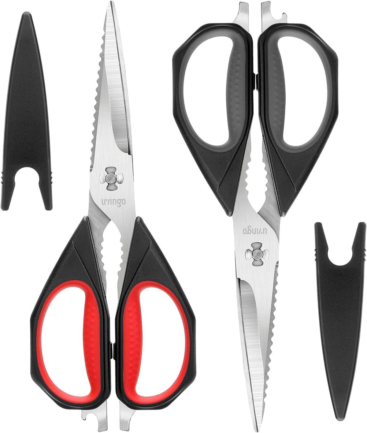 LIVINGO Kitchen Scissors 9.25" All Purpose Poultry Shears 2 Pack