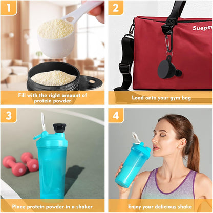 2 Pcs Protein Powder Funnel, 50ml Protein Powder Travel Container