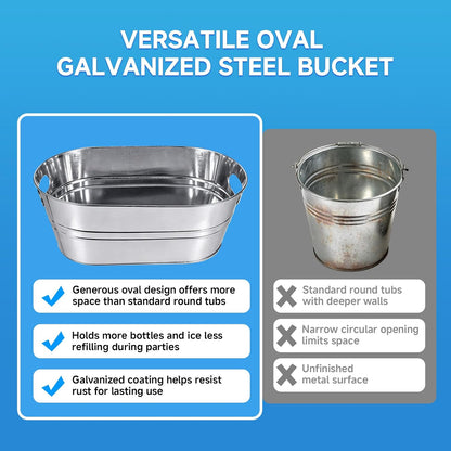 4-Pack 4 Gallon Drink Buckets,Ice Bucket,Beverage Buckets for Party