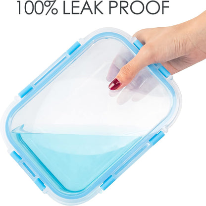 10 Pack Glass Food Storage Containers, Glass Meal Prep Containers with Lids Leak Proof, Microwave & Freezer Safe (34oz & 12oz)