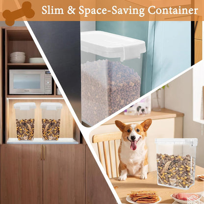 2 Pack Small Cat Food Storage Container with Wide-Mouth Pour Spout - 2Lbs/2.1QT Dog Pet Food Container for Cat Dog Food, Bird Seed, Chicken - Versatile Dry Food Bin Dispenser for Rice, Flour, Cereal
