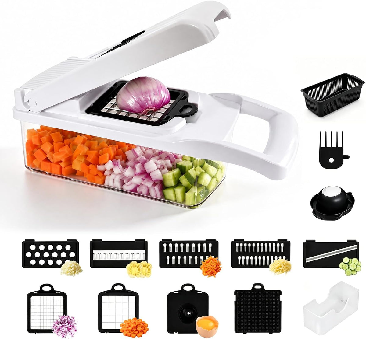 Vegetable Chopper Food Chopper with Container Onion Chopper 7 Blades