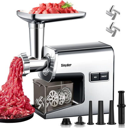 Sinyder Electric Meat Grinder, 3000W Max Stainless Steel with Meat Claws