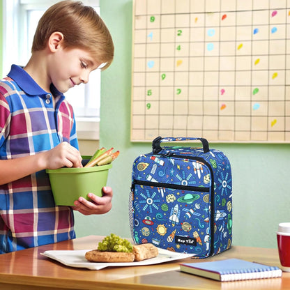 Hap Tim Kids Lunch Box for Girls Boys, Reusable Lunch Bag for Kids, Spacious Lunchbox, Insulated Lunchbag, Purple Unicorn(18654-PP)