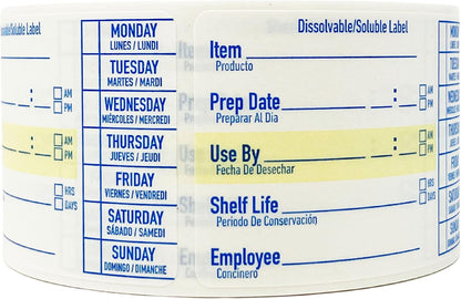 2x3 Dissolvable Food Labels, 1000 Label Stickers, Bottle Labels for Storage Bins, Sticker Labels for Food containers, (1000, Blue)