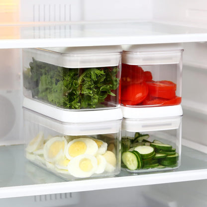 Felli Flip Tite Acrylic Food Storage Container with Lid 6” XL Air Tight Ring Seal Flip Top, Plastic Kitchen Baking Canister for 5 lb Flour Sugar Rice Protein Powder Pantry Organizer (Nest-M, White)