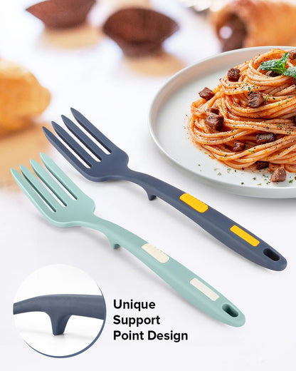 Large Silicone Flexible Cooking Fork, Non Stick Whisks for Mix Ingredients